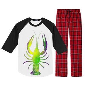 Mardi Gras Crawfish Raglan Sleeve Pajama Set