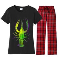 Mardi Gras Crawfish Women's Flannel Pajama Set