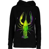 Mardi Gras Crawfish Womens Funnel Neck Pullover Hood