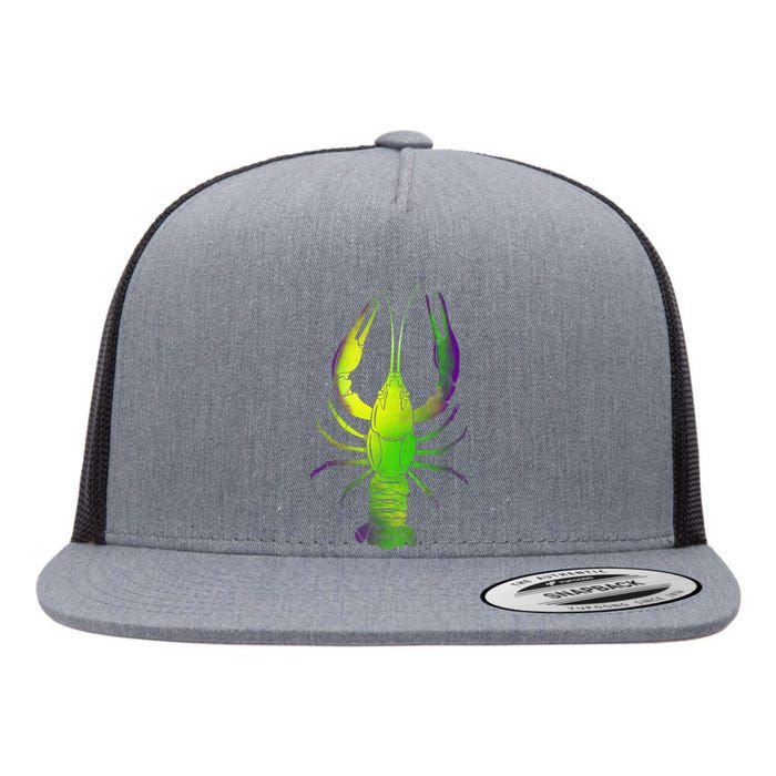 Mardi Gras Crawfish Flat Bill Trucker Hat