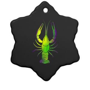 Mardi Gras Crawfish Ceramic Star Ornament