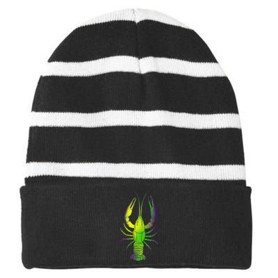 Mardi Gras Crawfish Striped Beanie with Solid Band