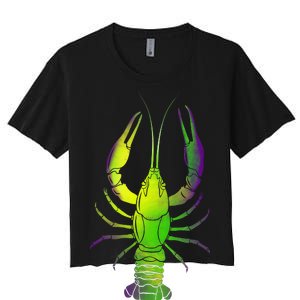 Mardi Gras Crawfish Women's Crop Top Tee