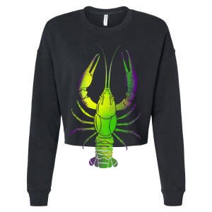 Mardi Gras Crawfish Cropped Pullover Crew