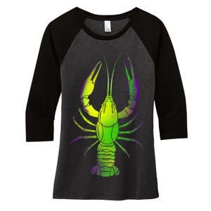 Mardi Gras Crawfish Women's Tri-Blend 3/4-Sleeve Raglan Shirt