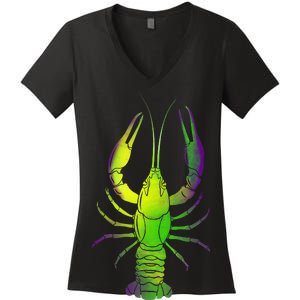 Mardi Gras Crawfish Women's V-Neck T-Shirt