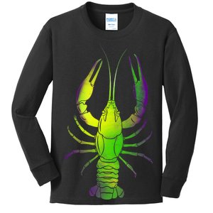 Mardi Gras Crawfish Kids Long Sleeve Shirt