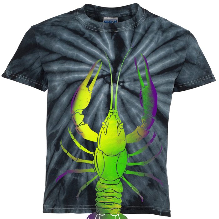 Mardi Gras Crawfish Kids Tie-Dye T-Shirt