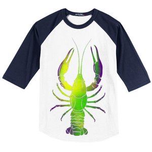 Mardi Gras Crawfish Baseball Sleeve Shirt