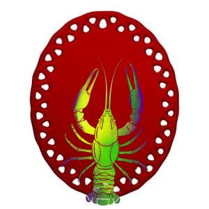 Mardi Gras Crawfish Ceramic Oval Ornament