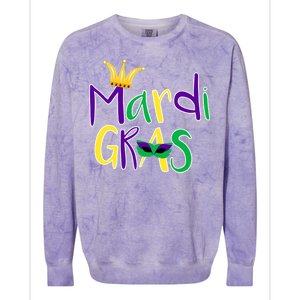 Mardi Gras Crown Logo Colorblast Crewneck Sweatshirt