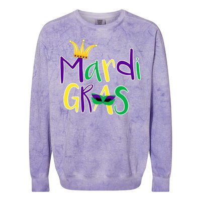 Mardi Gras Crown Logo Colorblast Crewneck Sweatshirt