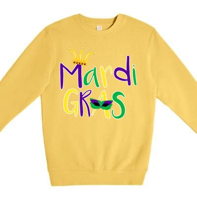 Mardi Gras Crown Logo Premium Crewneck Sweatshirt