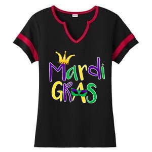 Mardi Gras Crown Logo Ladies Halftime Notch Neck Tee