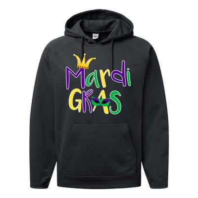 Mardi Gras Crown Logo Performance Fleece Hoodie