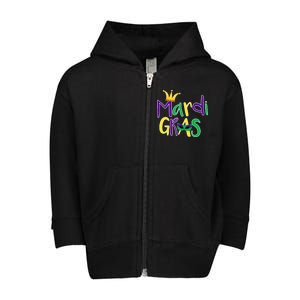 Mardi Gras Crown Logo Toddler Zip Fleece Hoodie