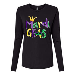 Mardi Gras Crown Logo Womens Cotton Relaxed Long Sleeve T-Shirt