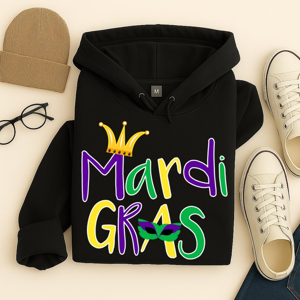 Mardi Gras Crown Logo Hoodie
