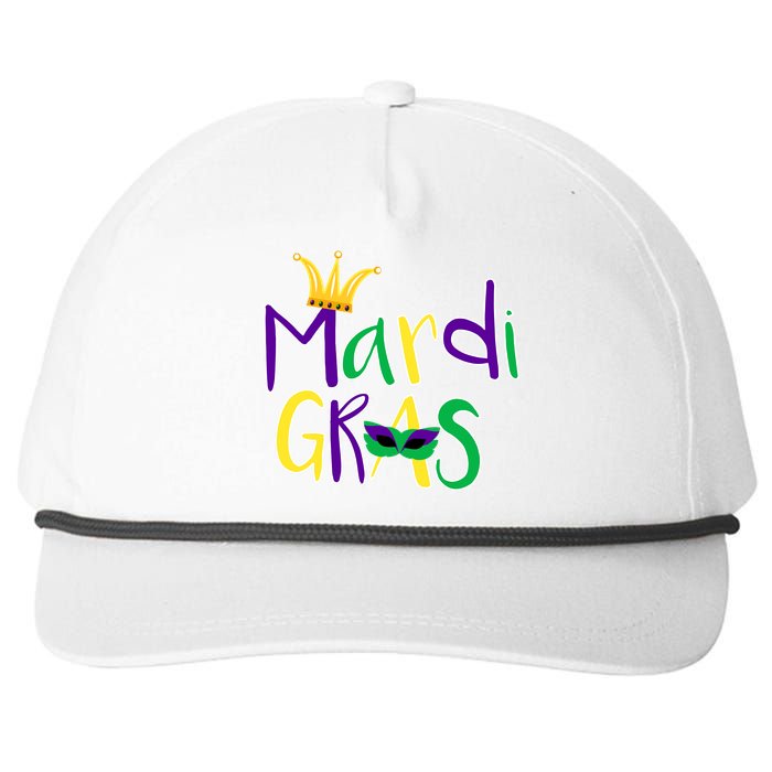 Mardi Gras Crown Logo Snapback Five-Panel Rope Hat