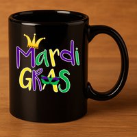 Mardi Gras Crown Logo 11oz C Handle Ceramic Mug