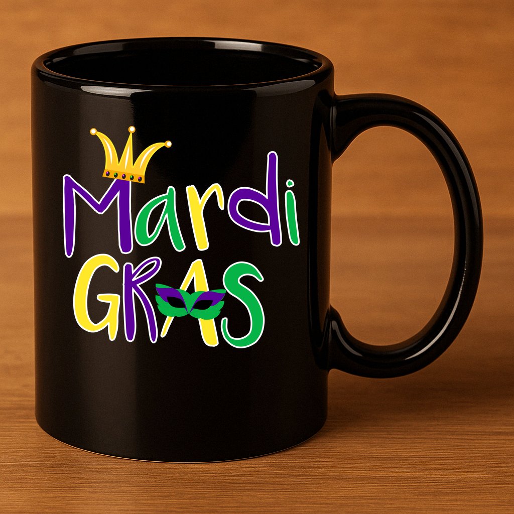 Mardi Gras Crown Logo 11oz C Handle Ceramic Mug