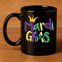 Mardi Gras Crown Logo 11oz C Handle Ceramic Mug