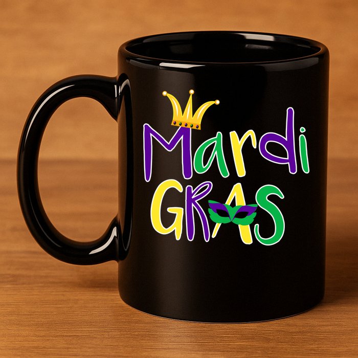 Mardi Gras Crown Logo 11oz C Handle Ceramic Mug