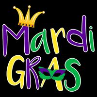 Mardi Gras Crown Logo Drawstring Bag