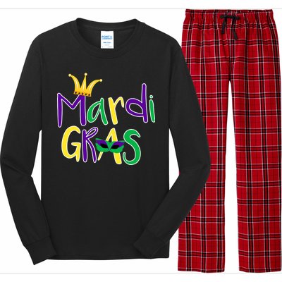 Mardi Gras Crown Logo Long Sleeve Pajama Set