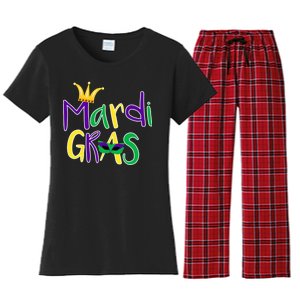 Mardi Gras Crown Logo Women's Flannel Pajama Set