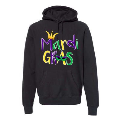 Mardi Gras Crown Logo Premium Hoodie