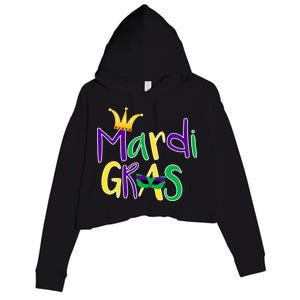 Mardi Gras Crown Logo Crop Fleece Hoodie