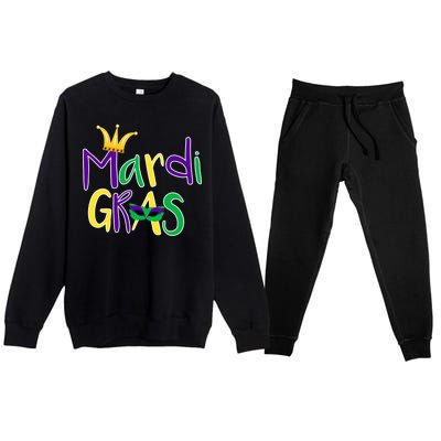 Mardi Gras Crown Logo Premium Crewneck Sweatsuit Set