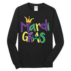 Mardi Gras Crown Logo Tall Long Sleeve T-Shirt