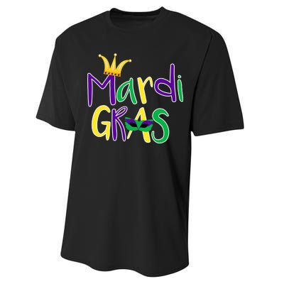 Mardi Gras Crown Logo Performance Sprint T-Shirt