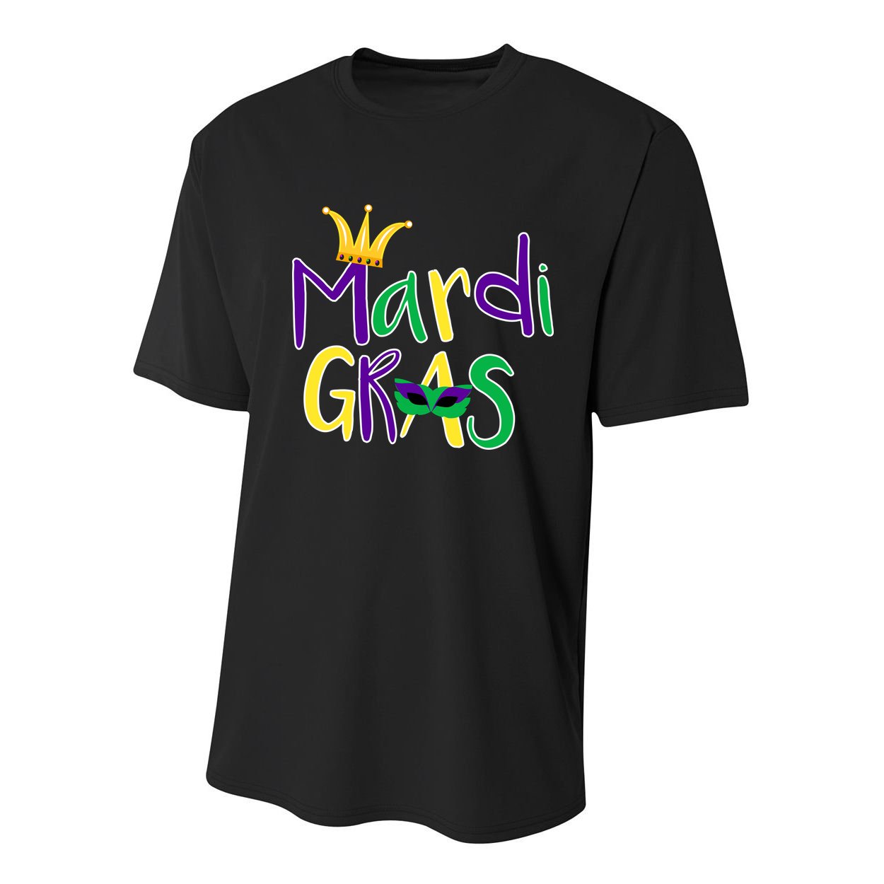 Mardi Gras Crown Logo Youth Performance Sprint T-Shirt