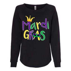 Mardi Gras Crown Logo Womens California Wash Sweatshirt