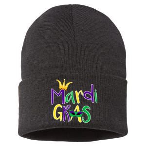 Mardi Gras Crown Logo Sustainable Knit Beanie