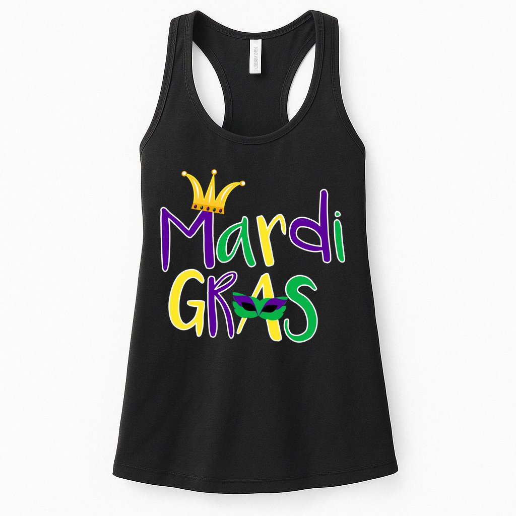 Mardi Gras Crown Logo Womens Tank Top