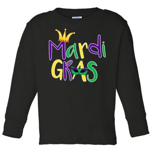 Mardi Gras Crown Logo Toddler Long Sleeve Shirt