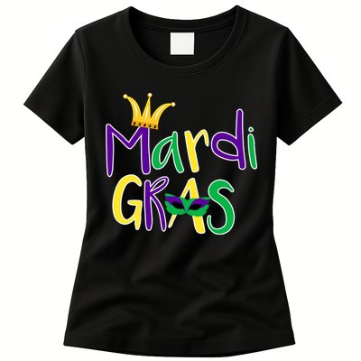 Mardi Gras Crown Logo Womens T-Shirt