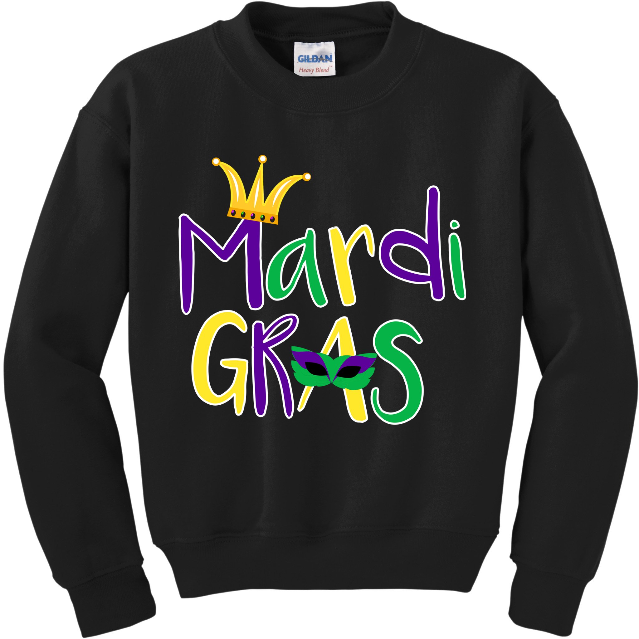 Mardi Gras Crown Logo Kids Sweatshirt