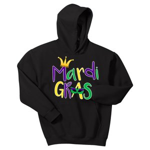 Mardi Gras Crown Logo Kids Hoodie