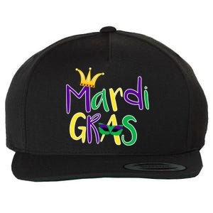 Mardi Gras Crown Logo Wool Snapback Cap