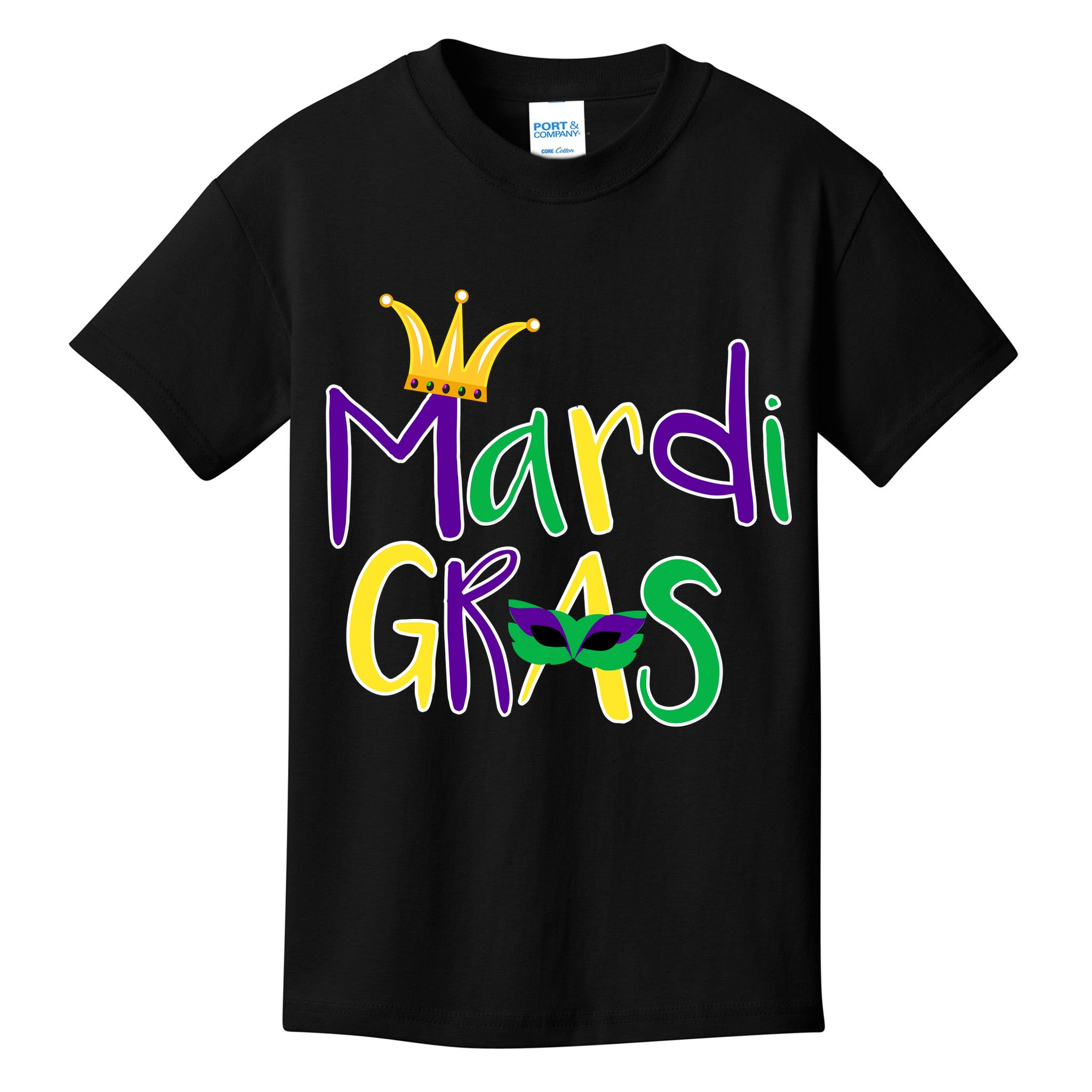 Mardi Gras Crown Logo Kids T-Shirt