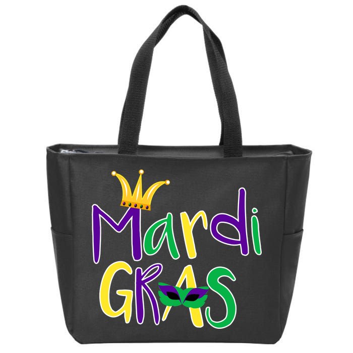 Mardi Gras Crown Logo Zip Tote Bag