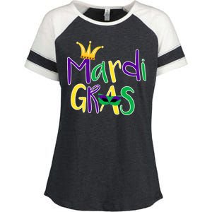 Mardi Gras Crown Logo Enza Ladies Jersey Colorblock Tee