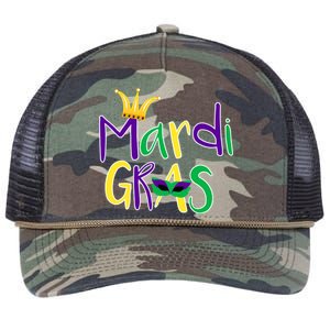 Mardi Gras Crown Logo Retro Rope Trucker Hat Cap