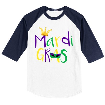 Mardi Gras Crown Logo Baseball Sleeve Shirt