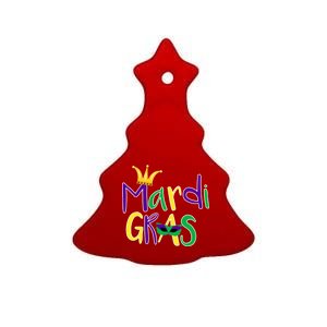 Mardi Gras Crown Logo Ceramic Tree Ornament